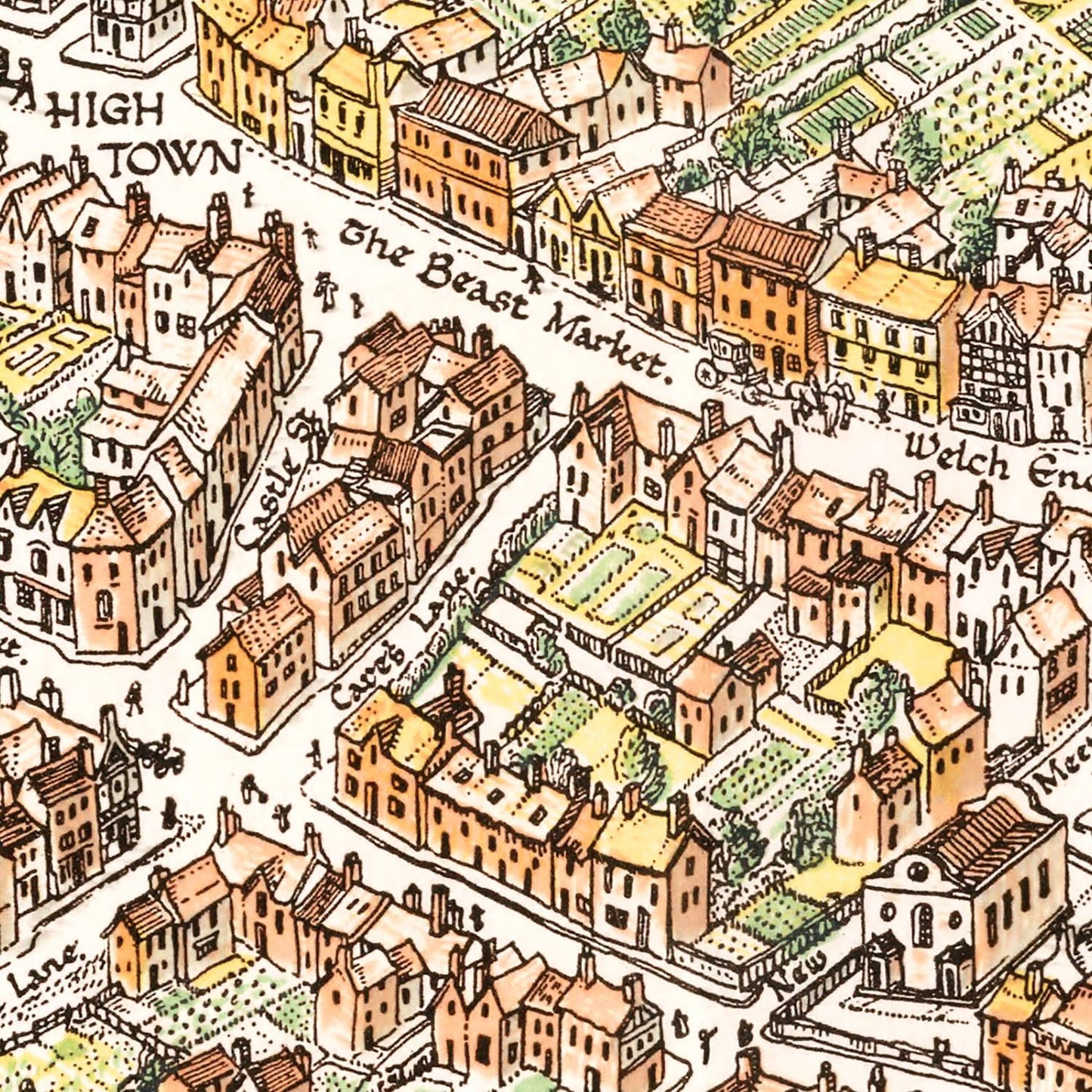 Vintage Map of Birmingham, England, 1923