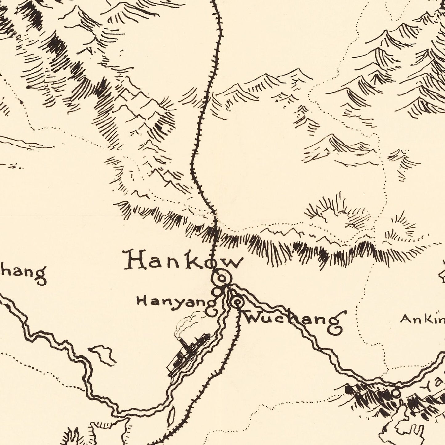 Vintage Picture Map of China, 1932