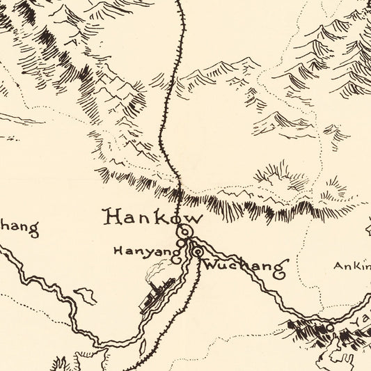 Vintage Picture Map of China, 1932