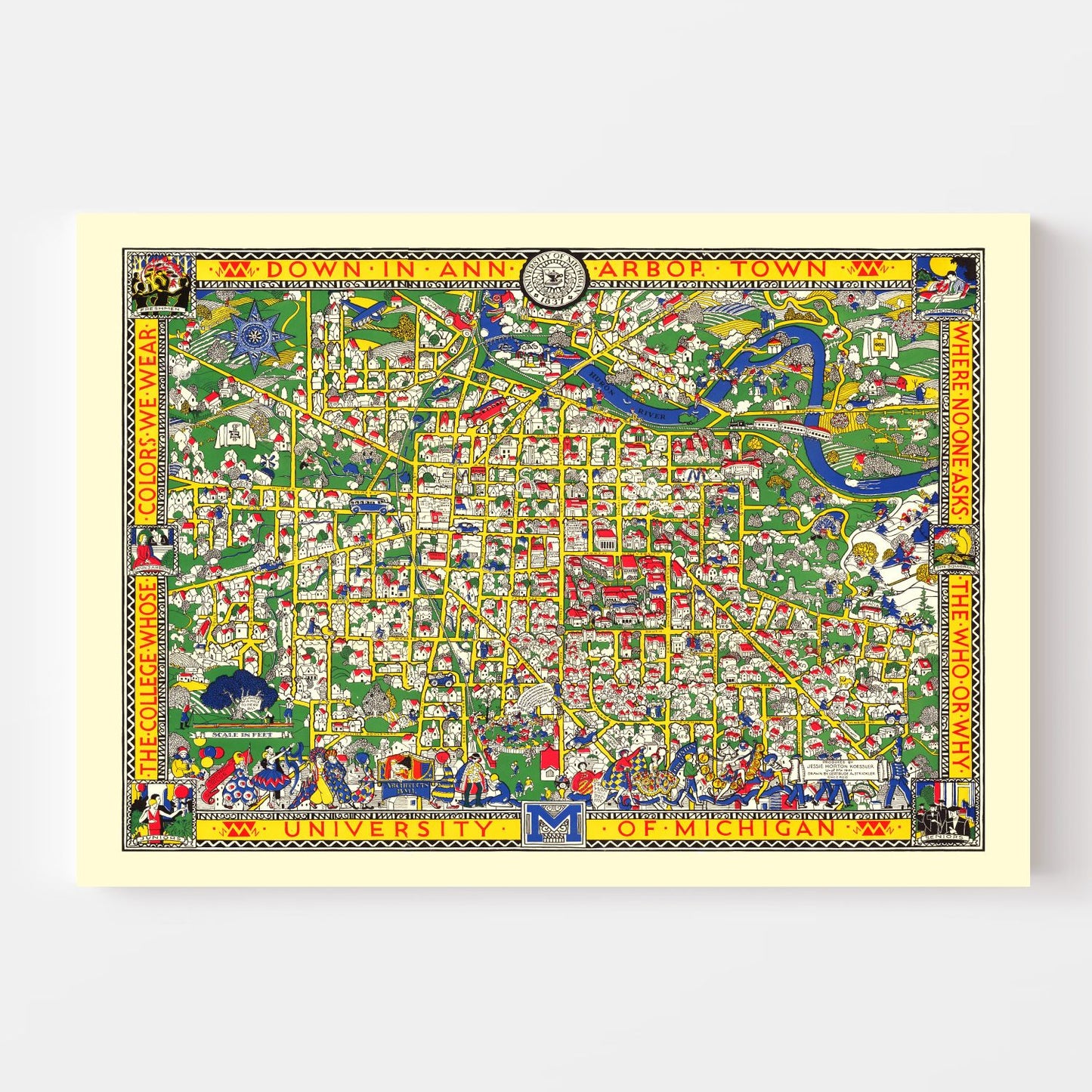 Vintage Map of University of Michigan, Ann Arbor, 1926