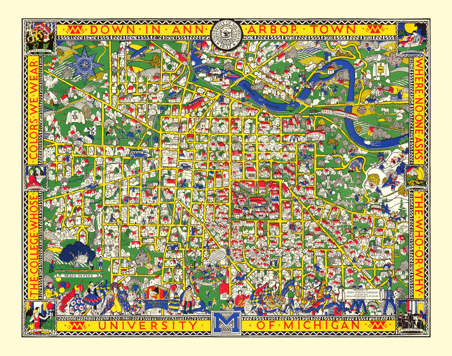 Vintage Map of University of Michigan, Ann Arbor, 1926