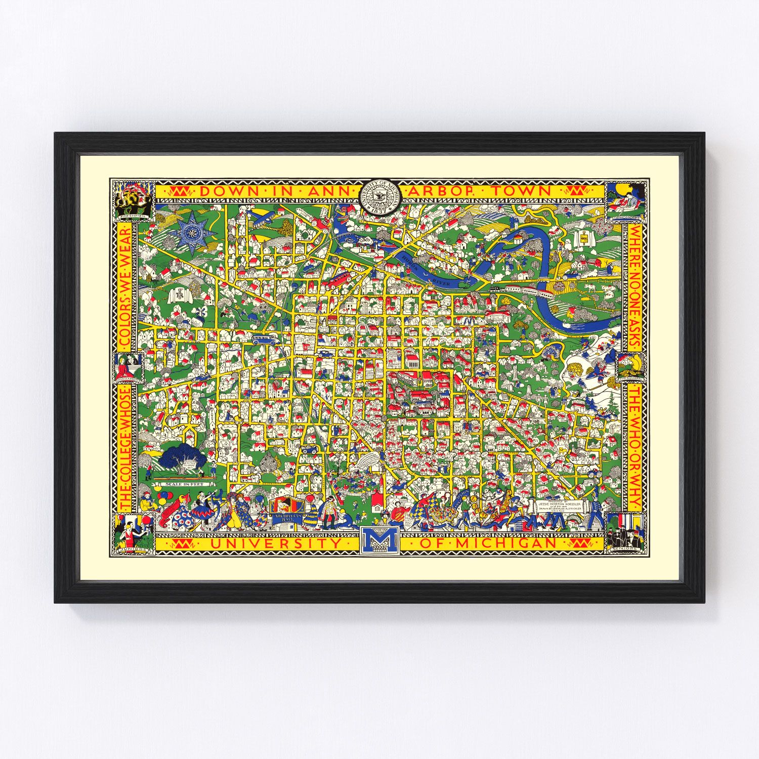 Vintage map of University of Michigan, Ann Arbor, 1926