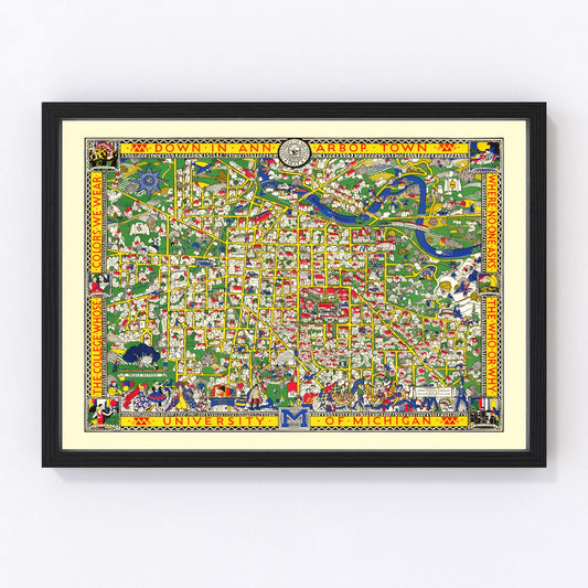 Vintage map of University of Michigan, Ann Arbor, 1926