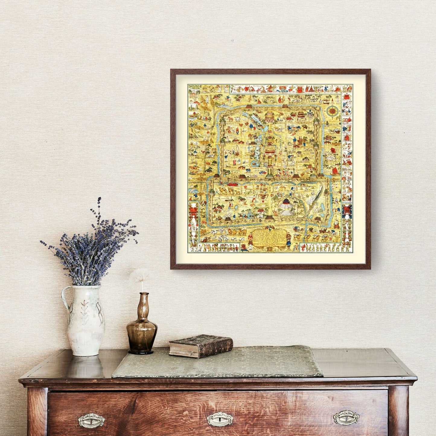Vintage Map of Beijing, China, 1936 Wall Art Print