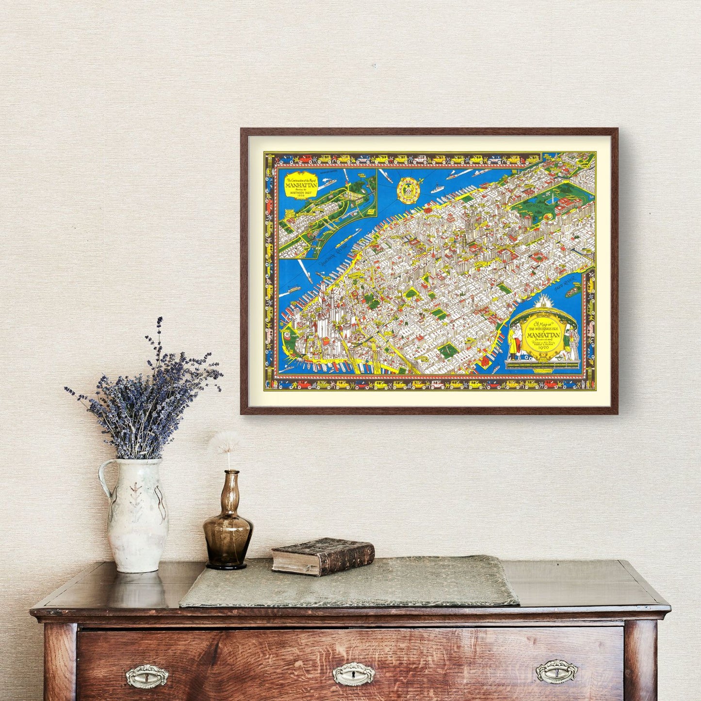 Vintage Map of Manhattan, New York, 1926 III