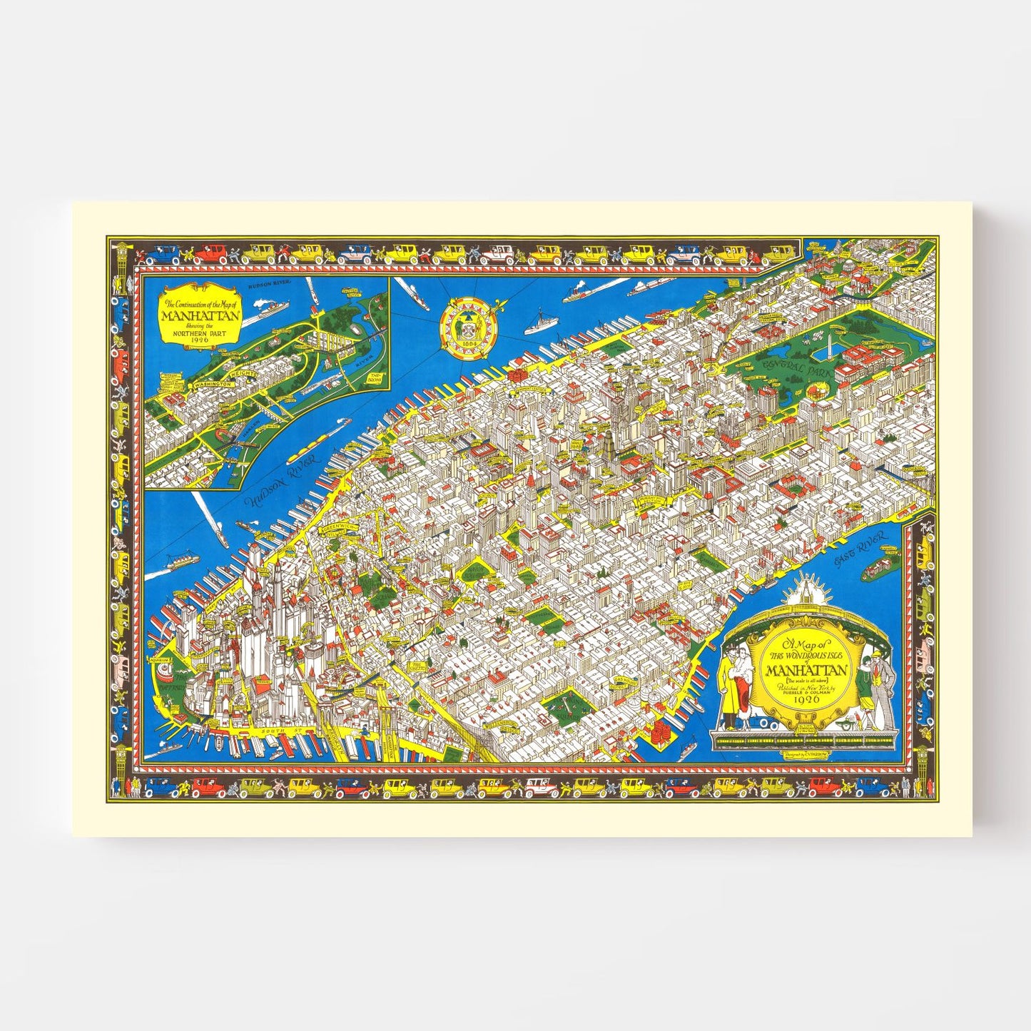 Vintage Map of Manhattan, New York, 1926 III