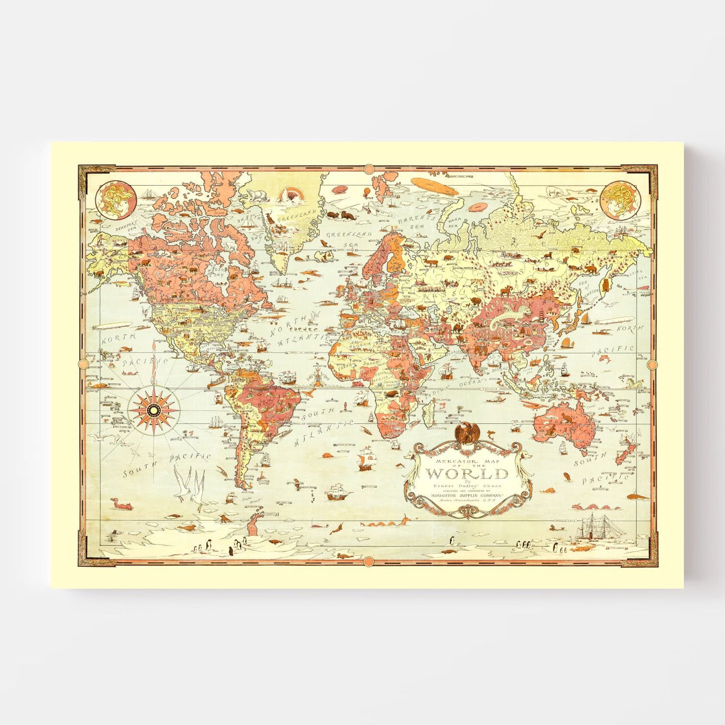 Vintage Mercator World Map, 1931