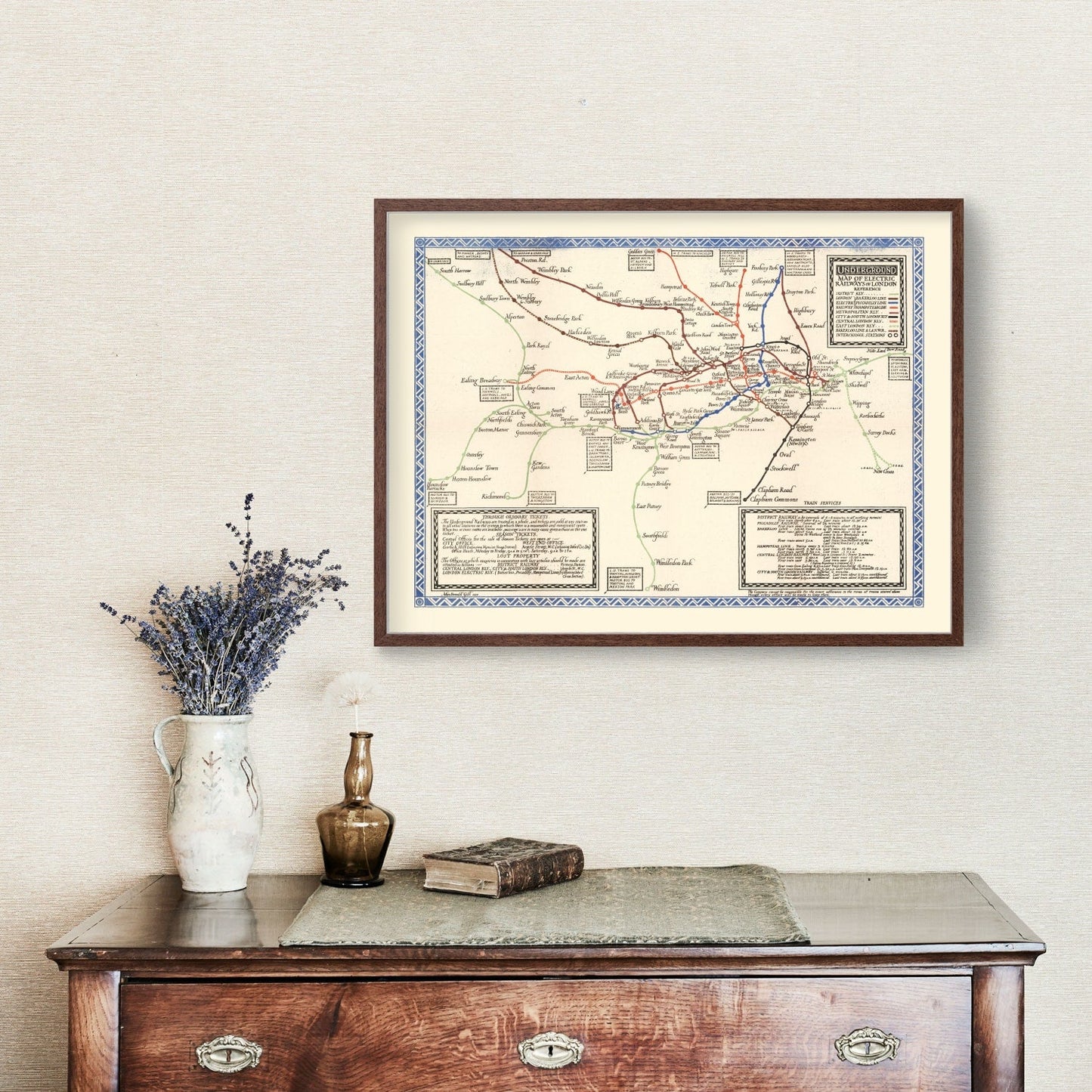Vintage Subway Map of London, 1921
