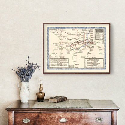 Vintage Subway Map of London, 1921