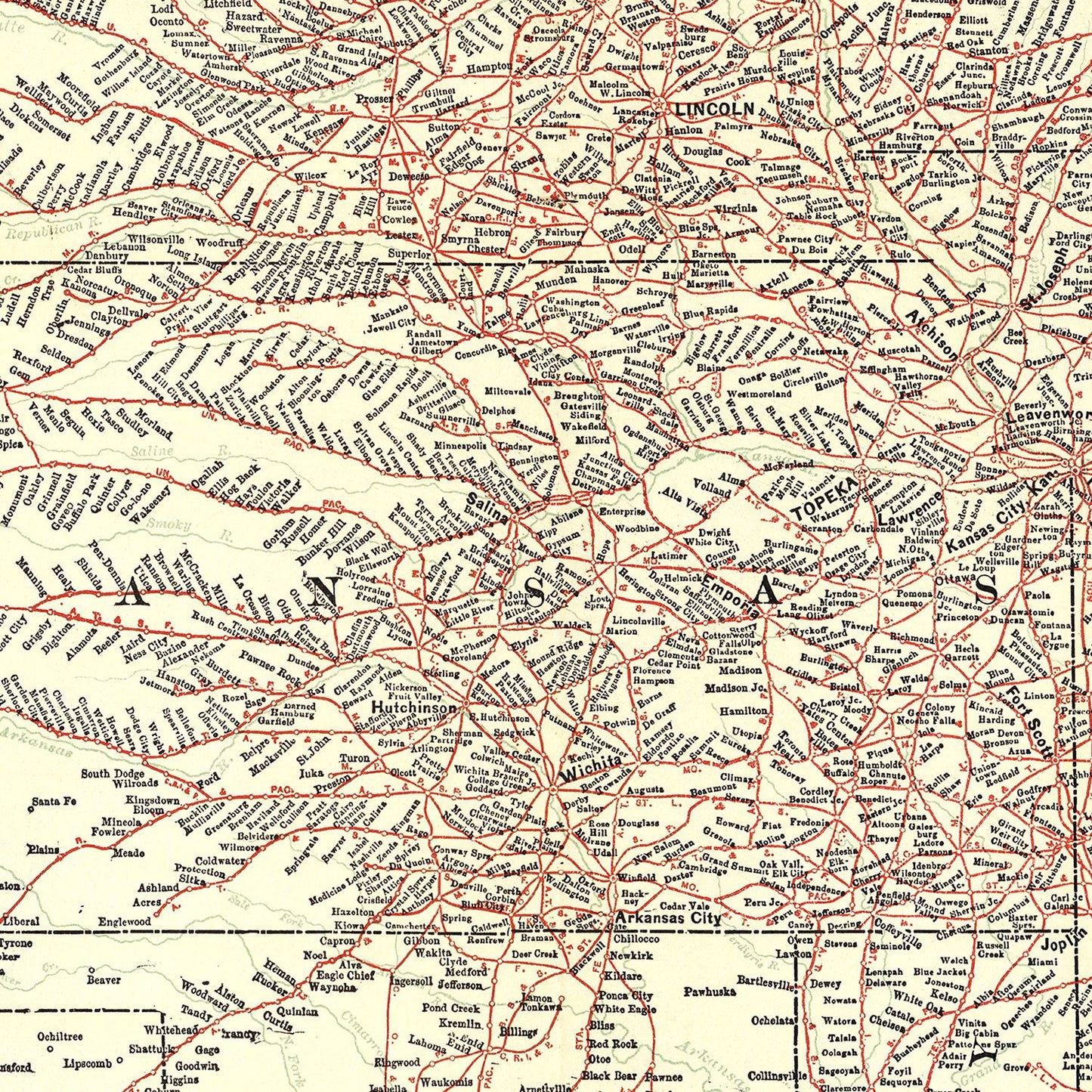 ABC Pathfinder Railway Guide Map, 1902