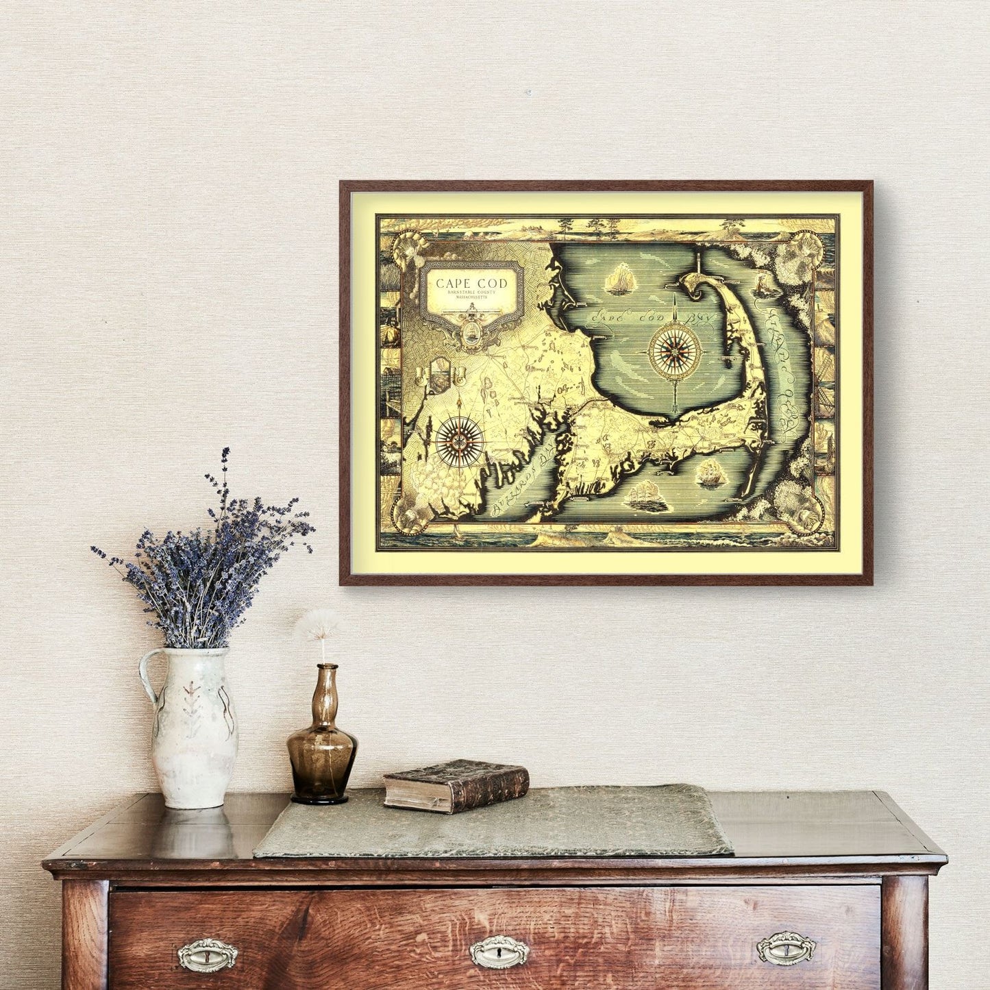 Vintage Map of Cape Cod, Massachusetts, 1931