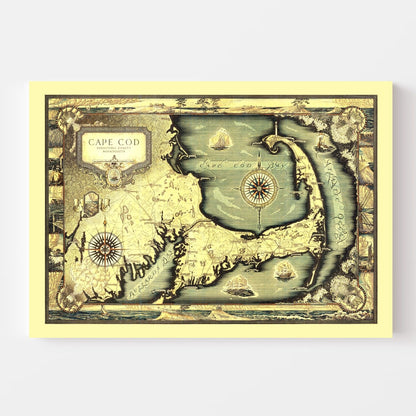 Vintage Map of Cape Cod, Massachusetts, 1931