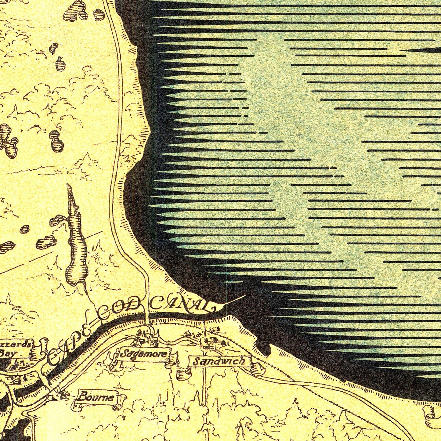 Vintage Map of Cape Cod, Massachusetts, 1931