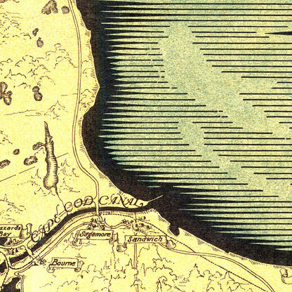 Vintage Map of Cape Cod, Massachusetts, 1931