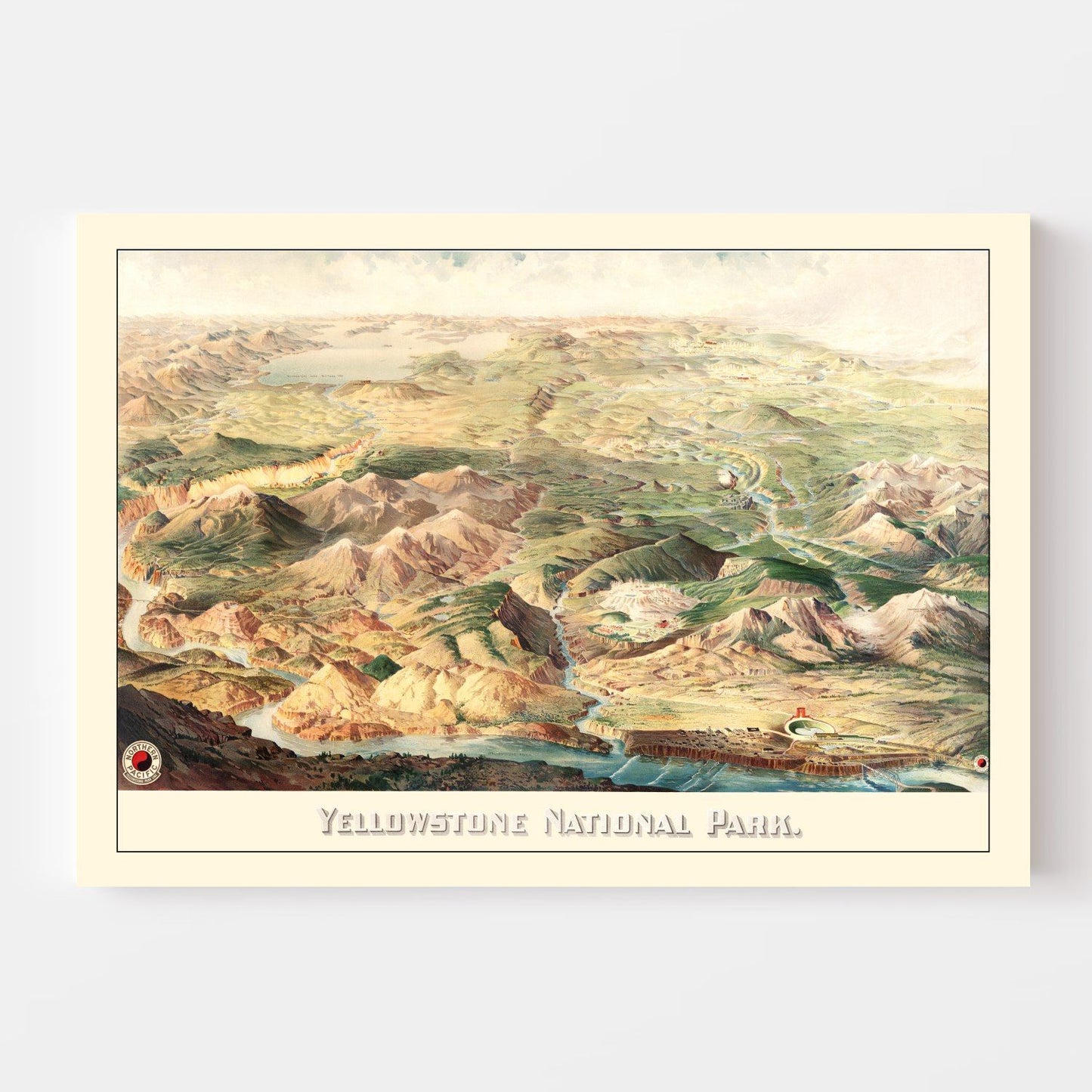 Yellowstone National Park Vintage Map, 1904 - Restored Print