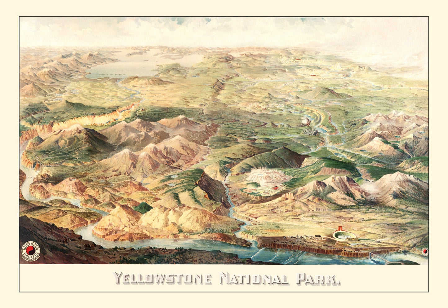 Yellowstone National Park Vintage Map, 1904 - Restored Print