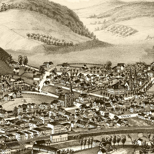 Vintage Map of Deposit, New York, 1887