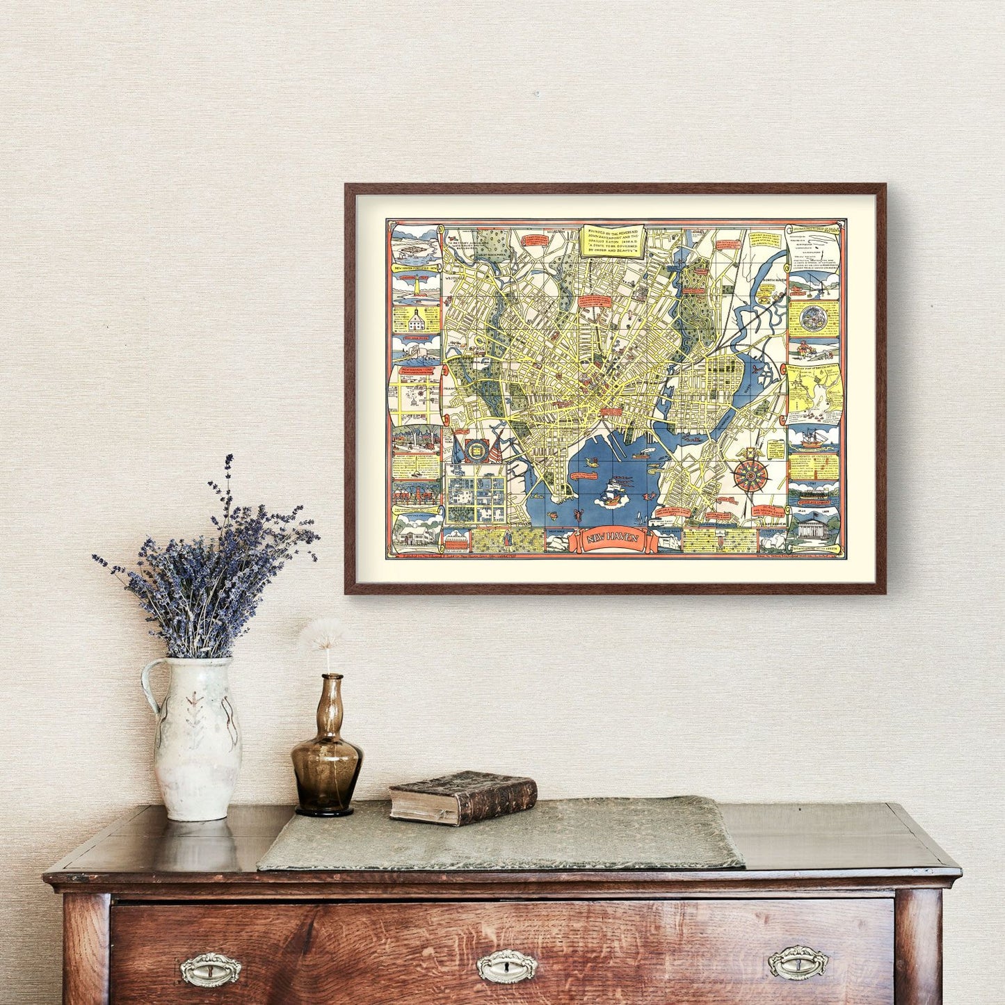 Vintage Map of New Haven, Connecticut, 1928