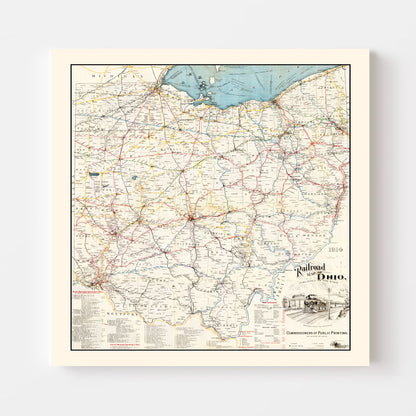 Vintage Railroad Map of Ohio, 1914