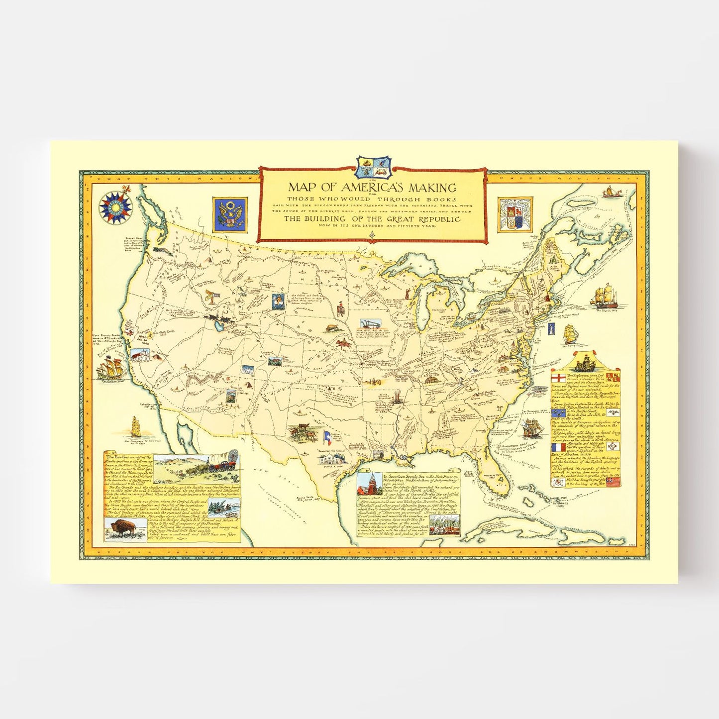 Vintage Map of America's Making, 1926