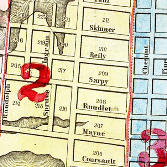Vintage Map of St. Louis, Missouri, 1844