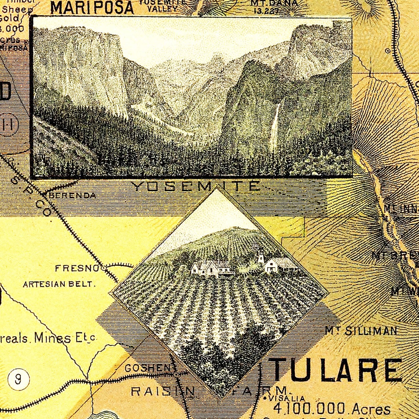 Vintage Map of California, 1885 | Wall Art