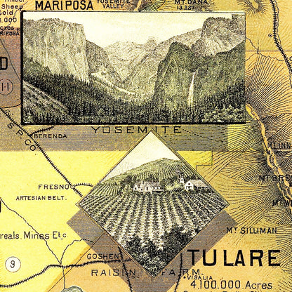 Vintage Map of California, 1885 | Wall Art