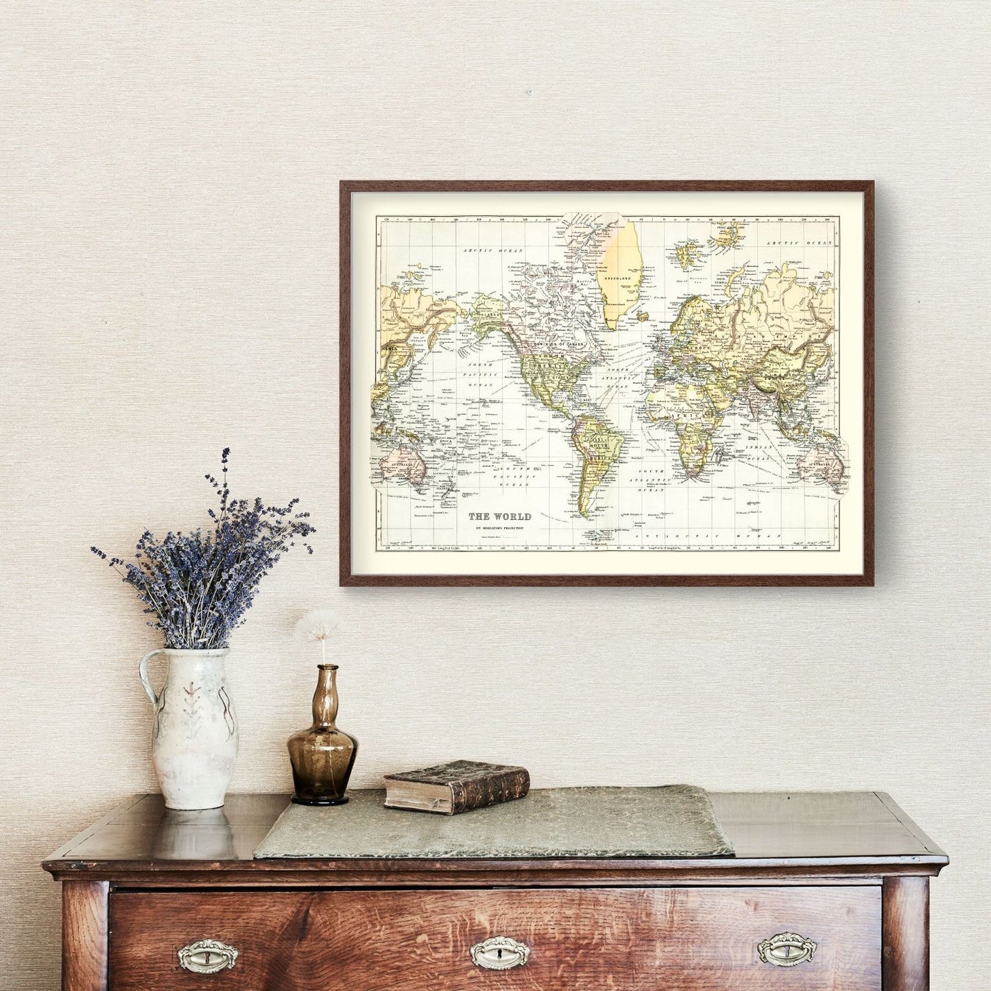 Vintage Map of the World, 1892