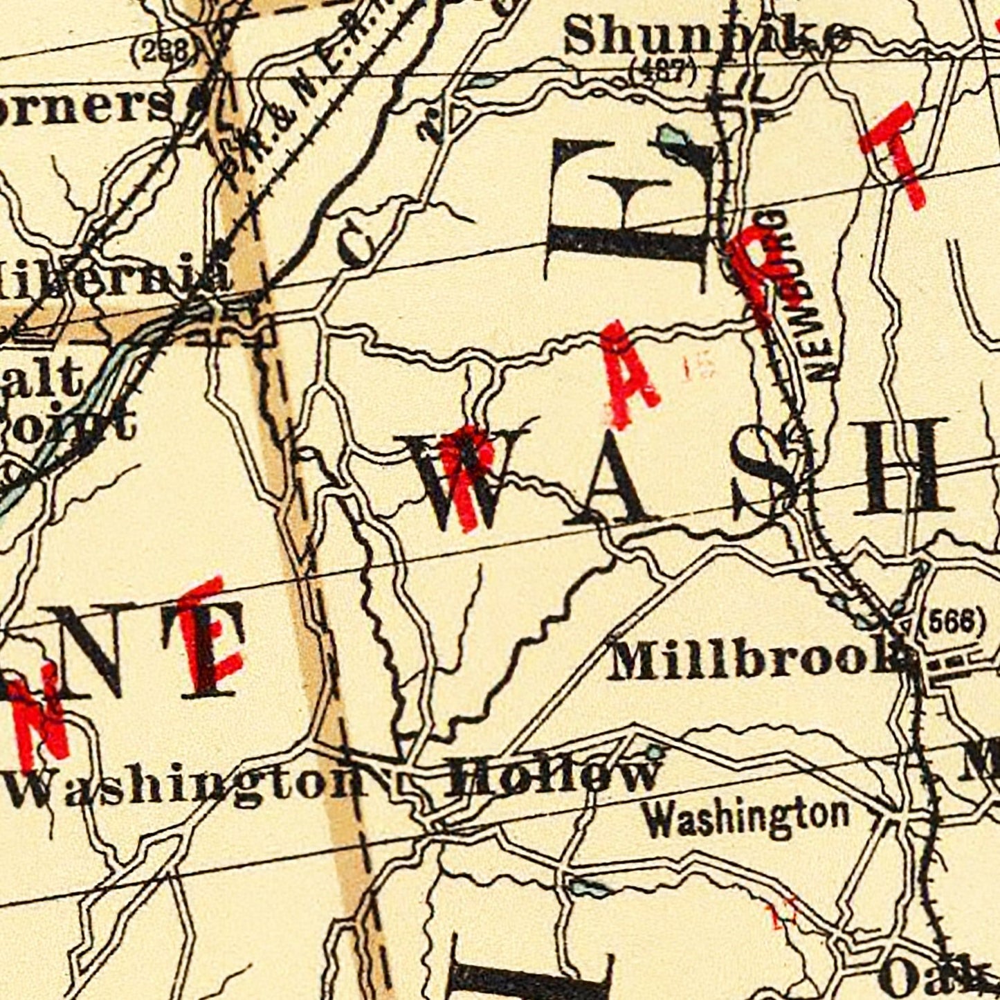 Vintage Map of Dutchess County, New York, 1895