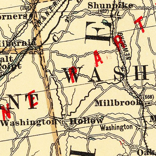 Vintage Map of Dutchess County, New York, 1895