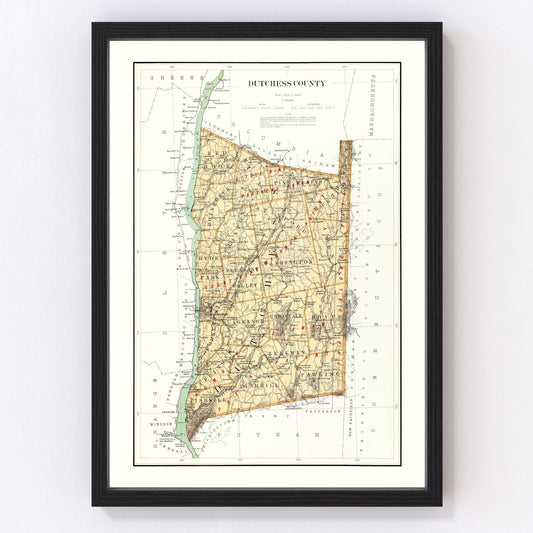 Vintage map of Dutchess County, New York, 1895