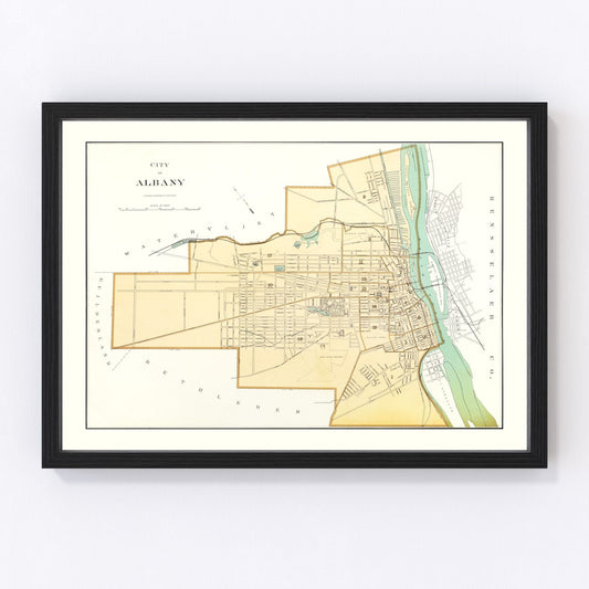 Vintage map of Albany, New York, 1895 - restored print