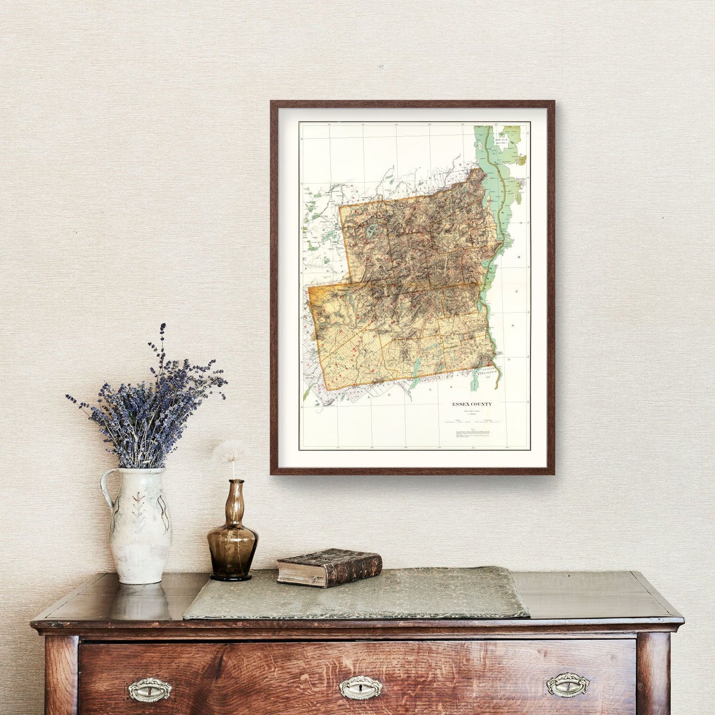 Vintage Map of Essex County, New York, 1895
