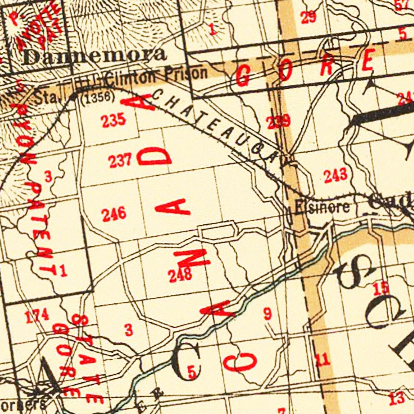 Vintage Map of Clinton County, New York, 1895