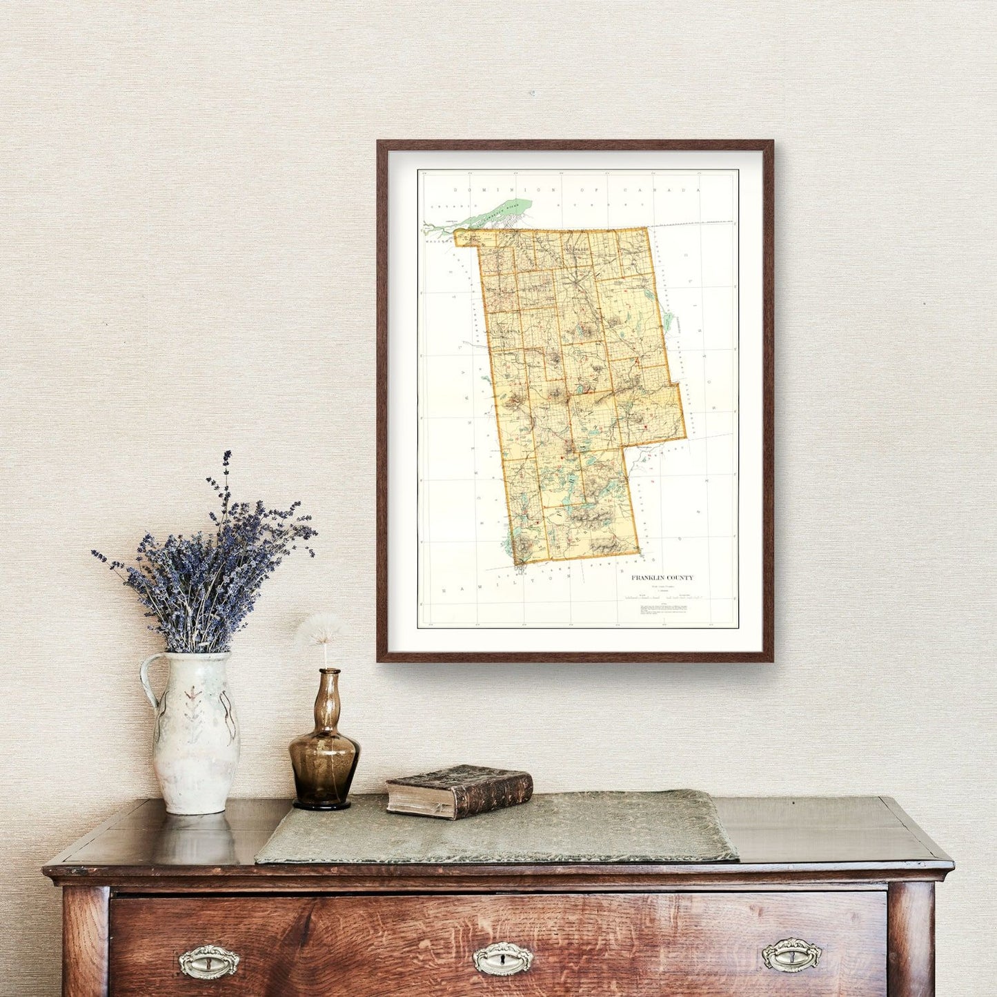 Vintage Map of Franklin County, New York, 1895