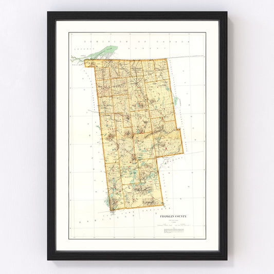 vintage map of Franklin County, New York, 1895
