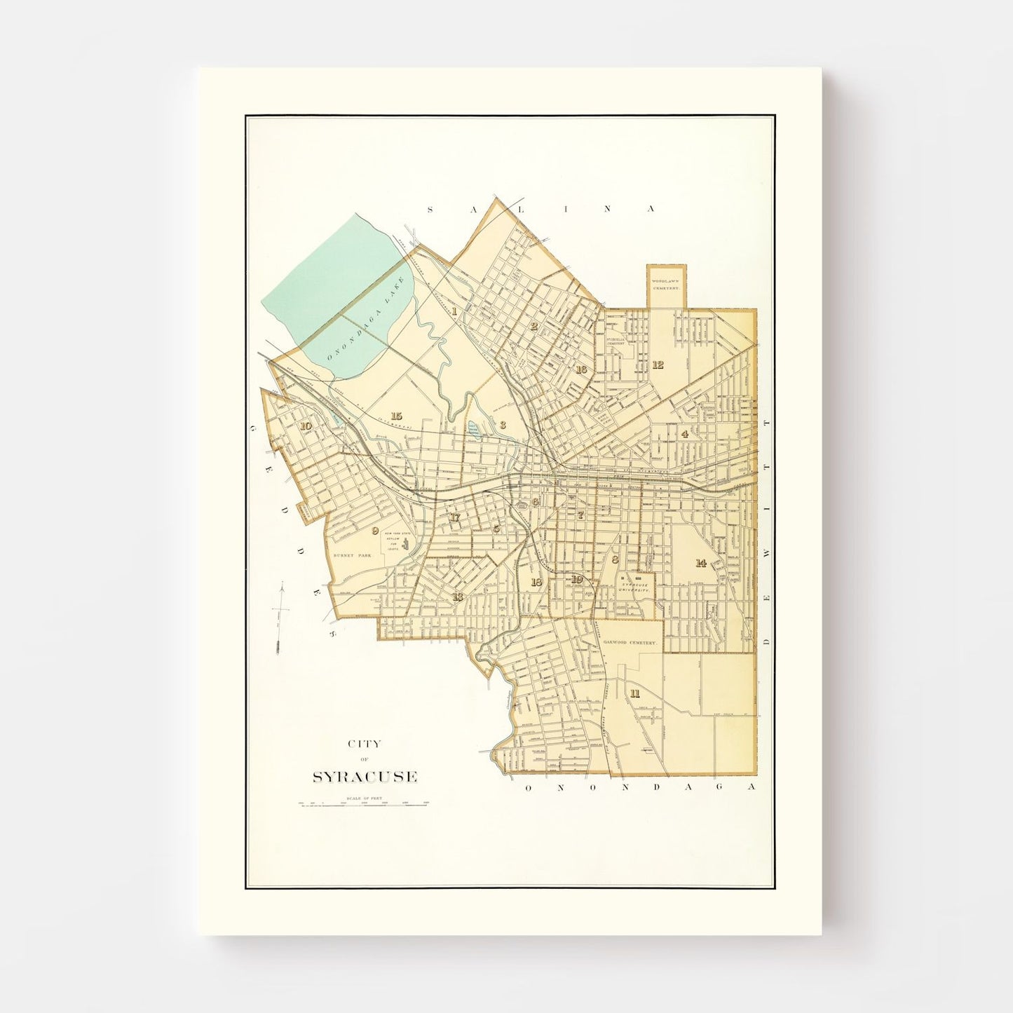 Vintage Map of Syracuse, New York, 1895