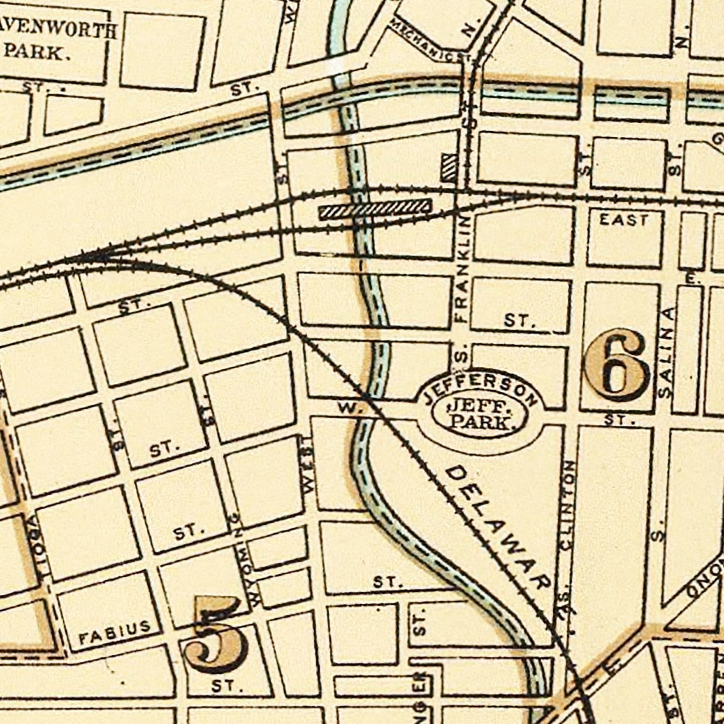 Vintage Map of Syracuse, New York, 1895