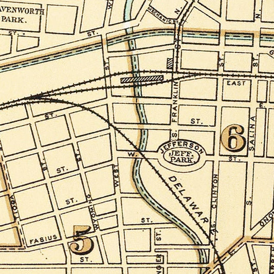 Vintage Map of Syracuse, New York, 1895