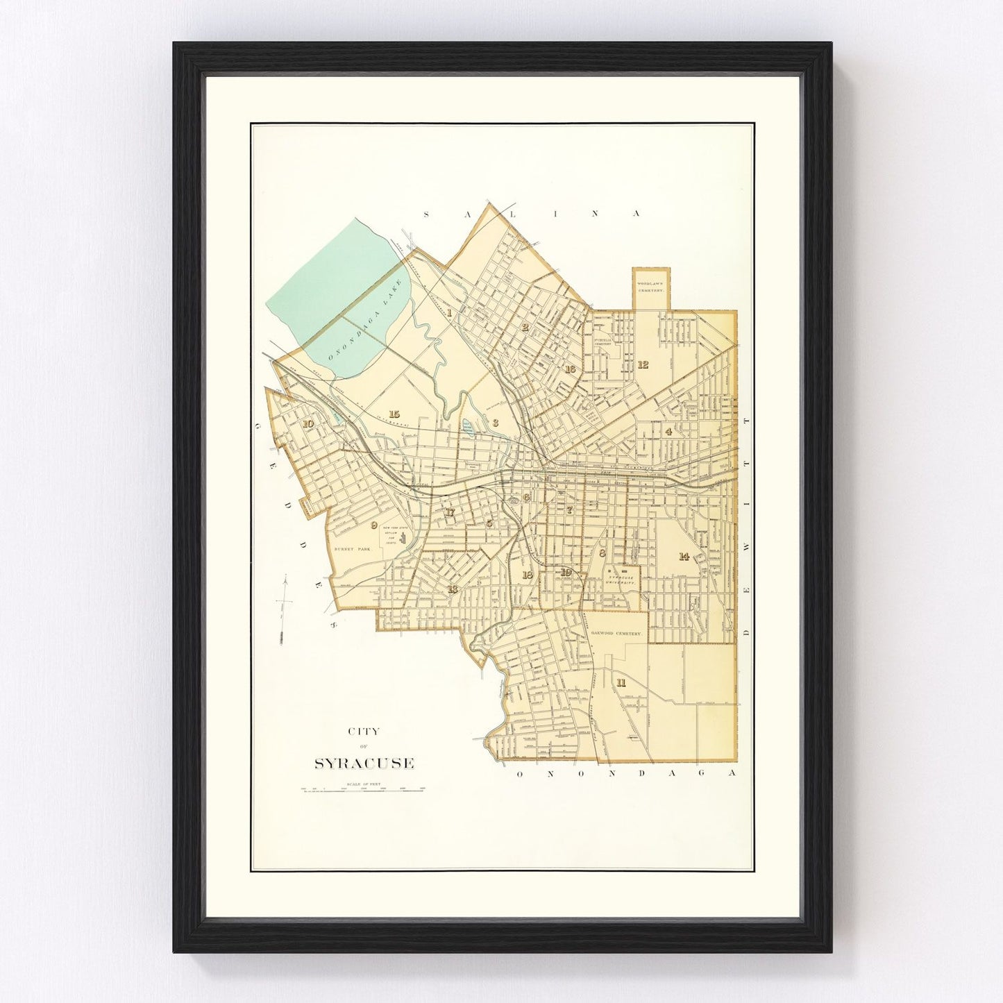 Vintage map of Syracuse, New York, 1895
