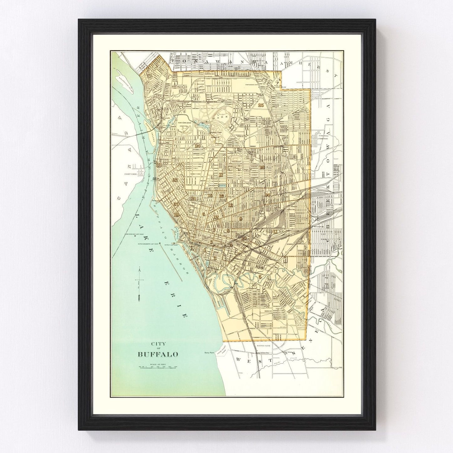 Vintage map of Buffalo, New York, 1895