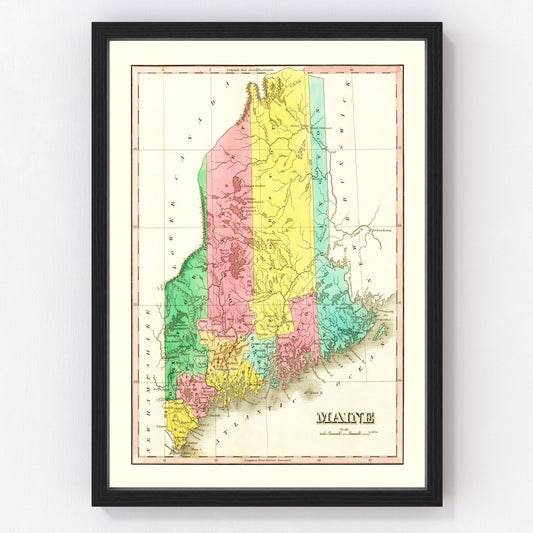 Vintage map of Maine, 1831