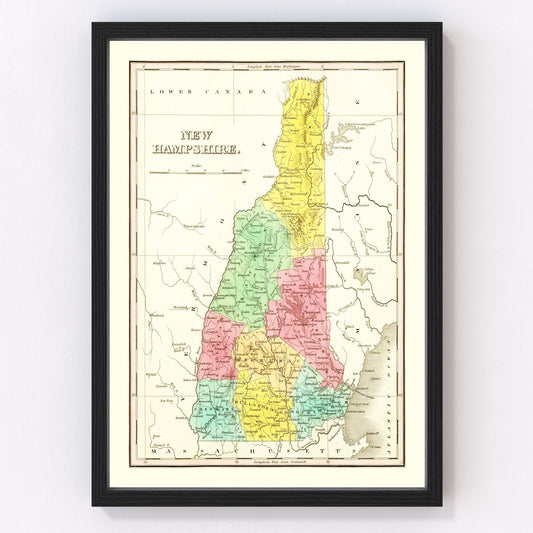 Vintage map of New Hampshire, 1831