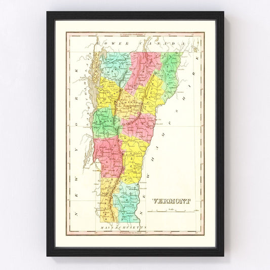 Vintage map of Vermont, 1831