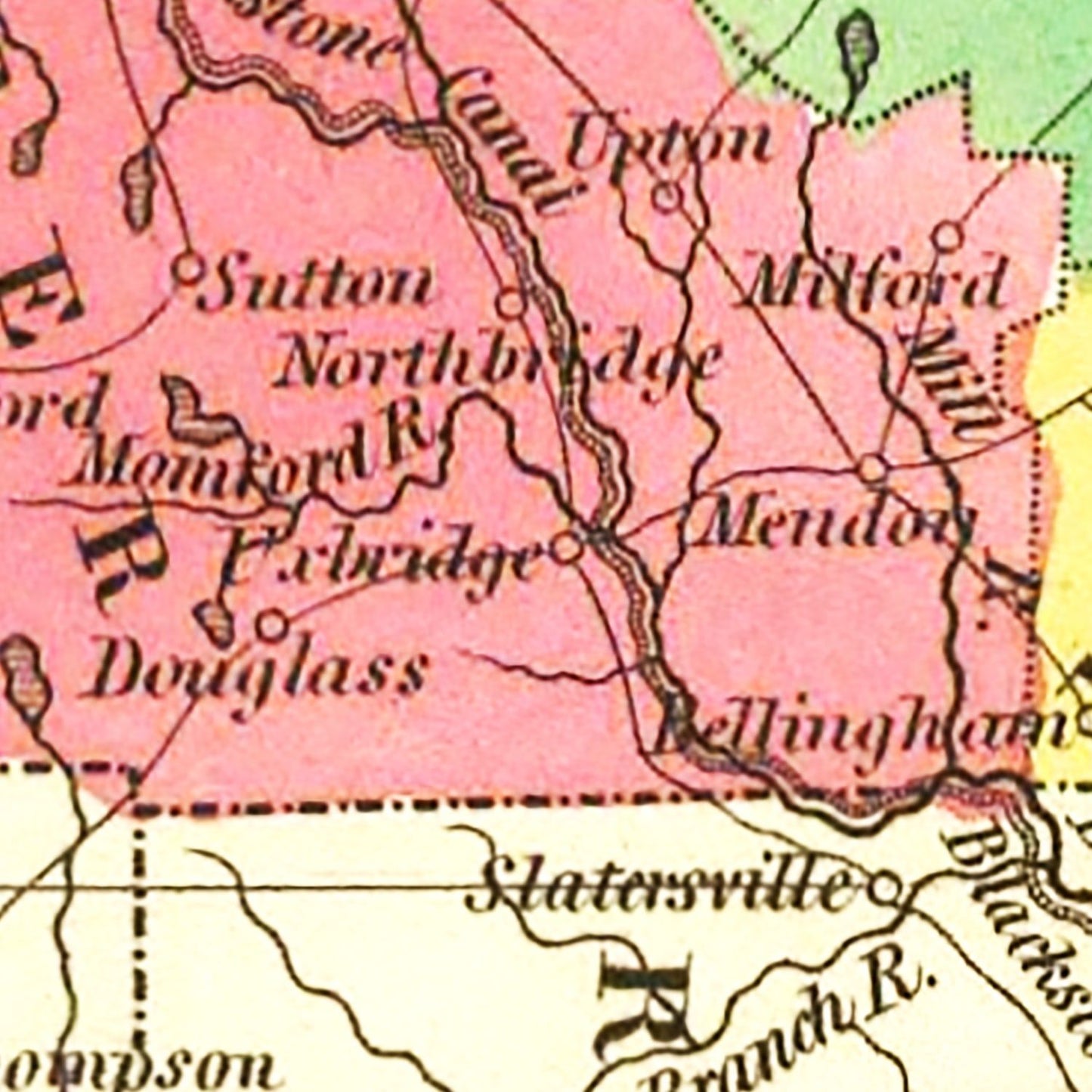 Vintage Map of Massachusetts, 1831