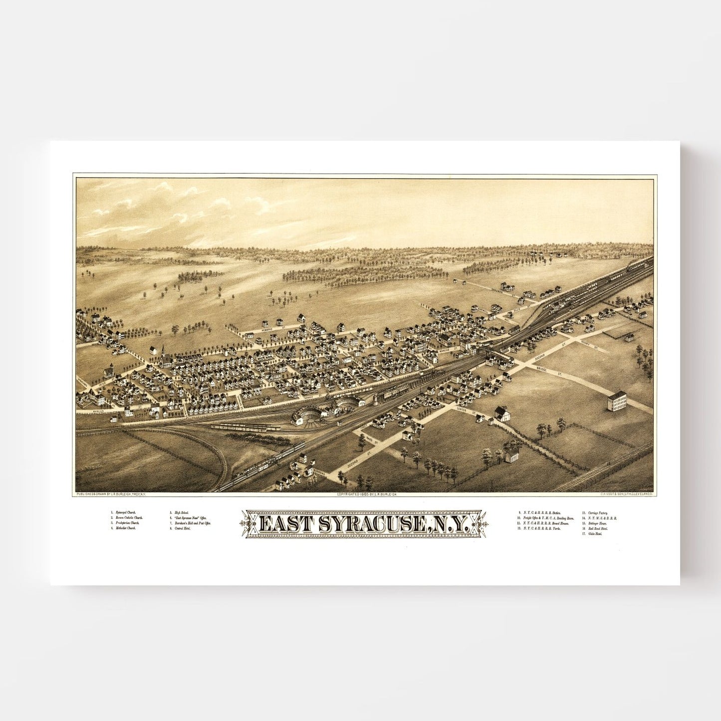 Vintage Map of East Syracuse, New York, 1885