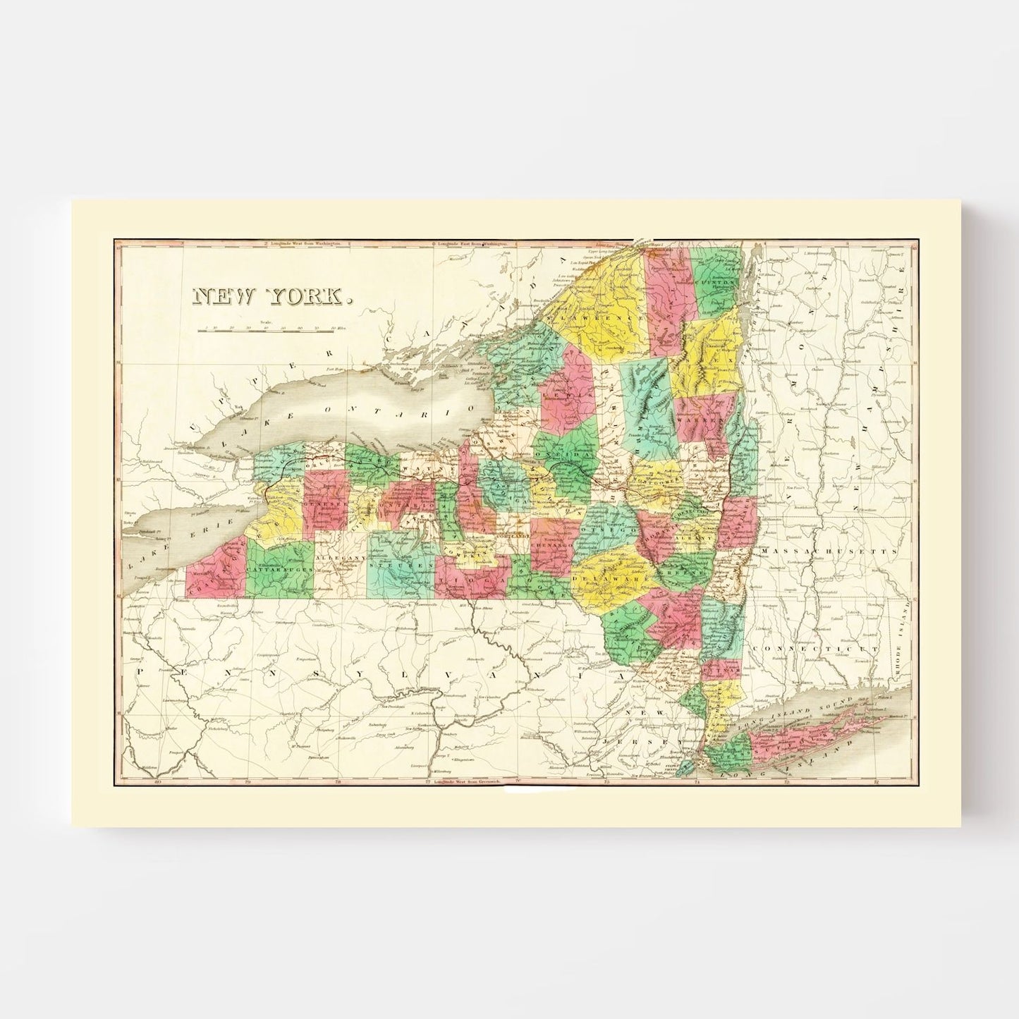 Vintage Map of New York State, 1831