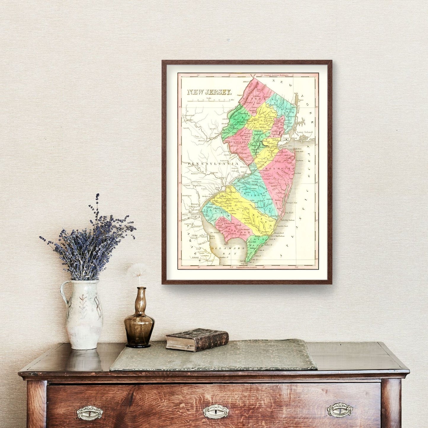 Vintage Map of New Jersey, 1831