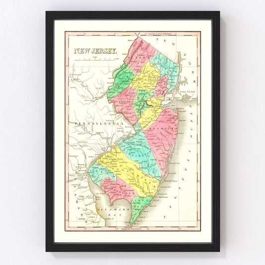 Vintage map of New Jersey, 1831