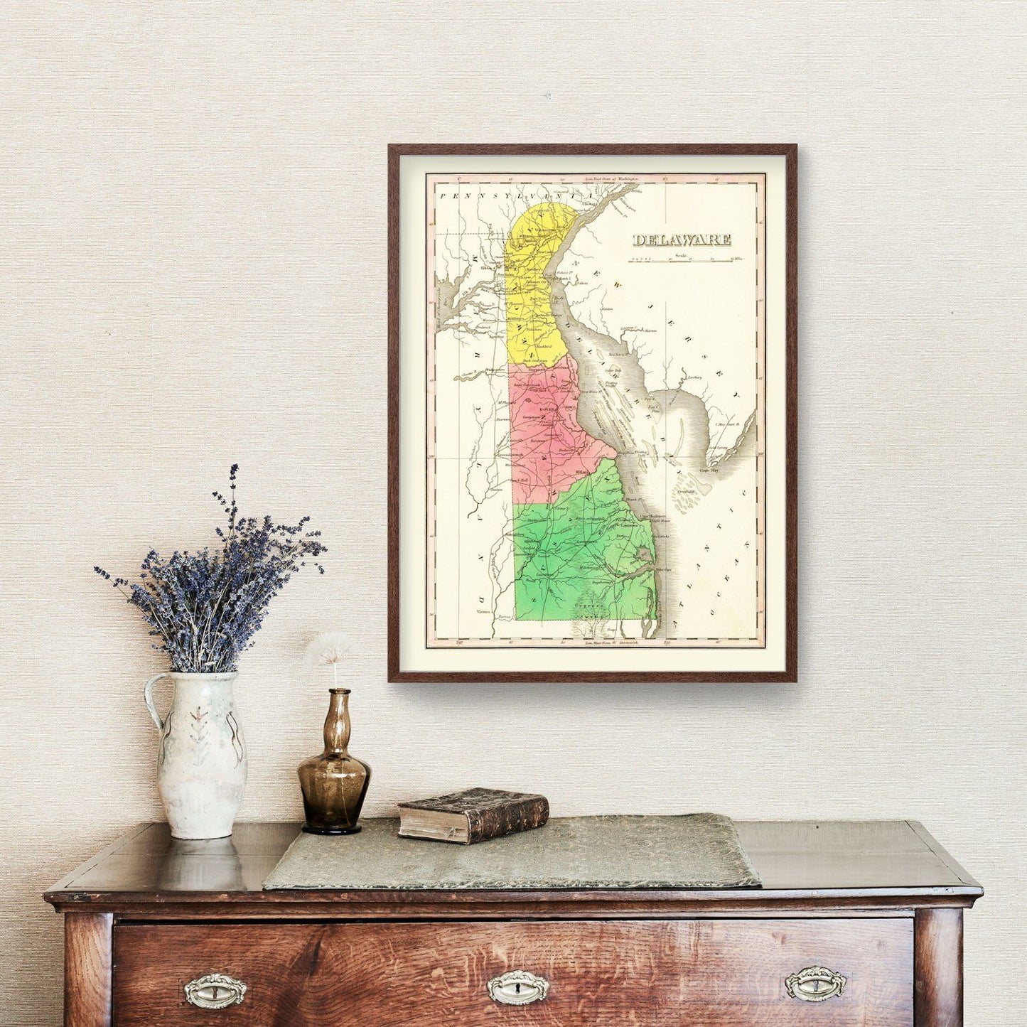 Vintage Map of Delaware, 1831